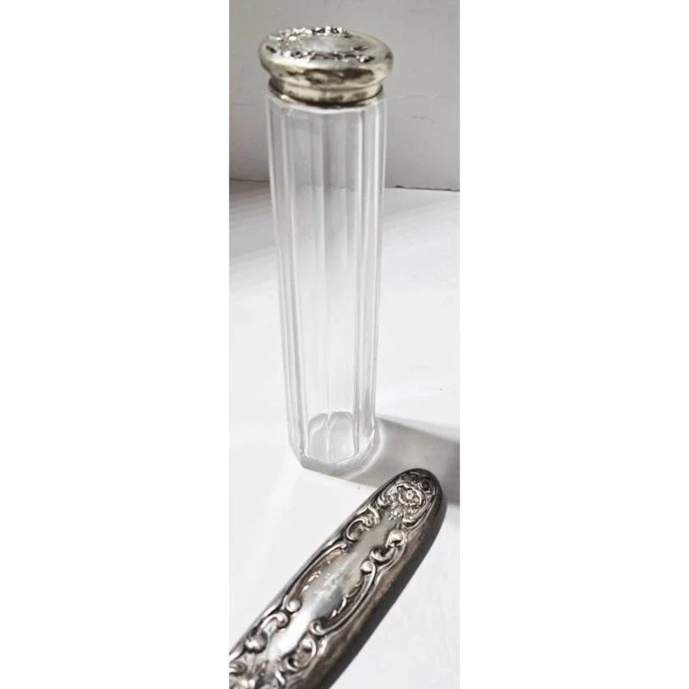 Victorian Repose  Sterling Silver‎  Large Vanity Set Brushes Jars Mirrors & More